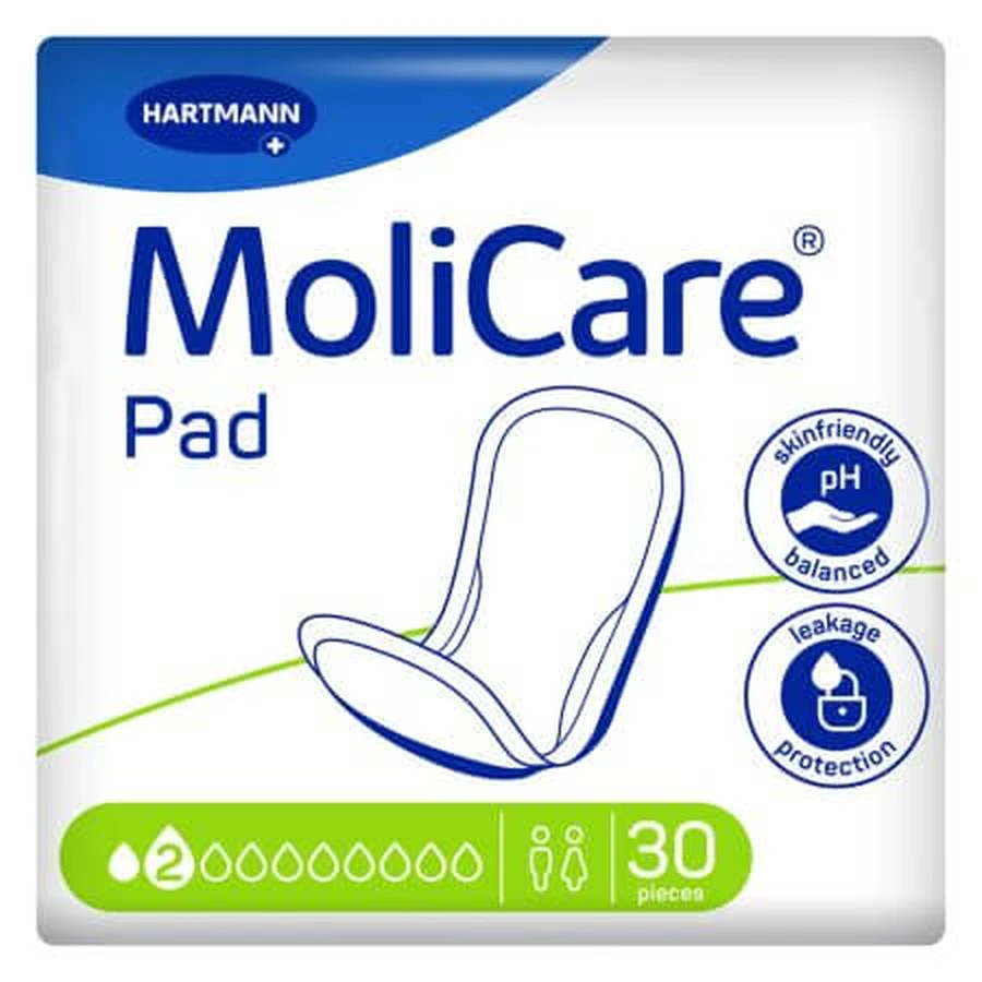 Absorberend incontinentiemateriaal 2 druppels Molicare Pad, 30 stuks, Hartmann