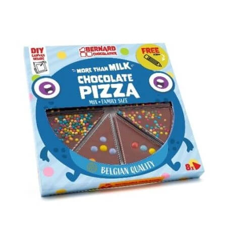 Belgische Melkchocolade Pizza Mix Editie, 105 g, BSSF LTD