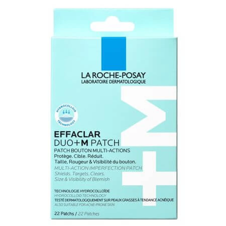 Onzichtbare en ultradunne Effaclar Duo +M Patch, 22 stuks, La Roche-Posay