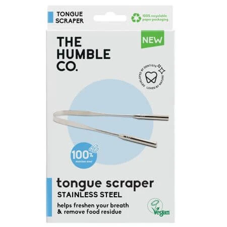 Roestvrijstalen tongschraper, 1 stuk, The Humble Co