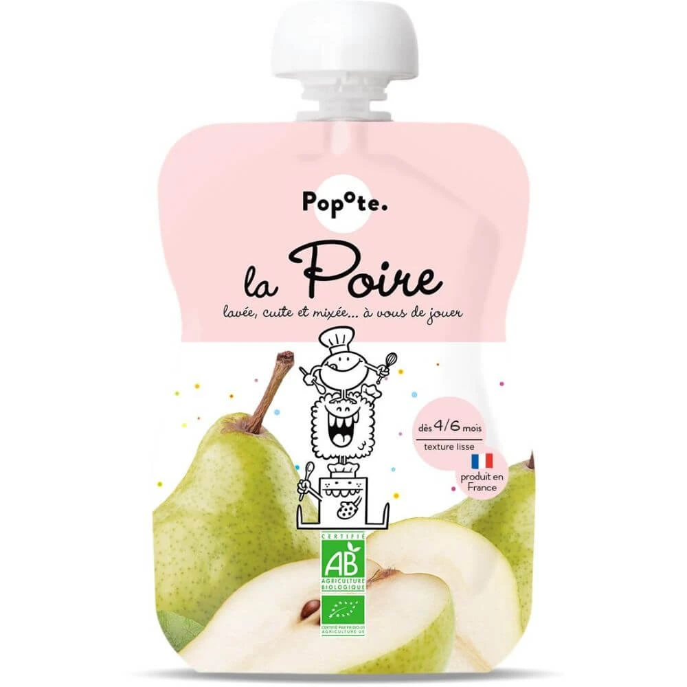 Biologische Perenpuree, 4-6 maanden, 120 g, Popote