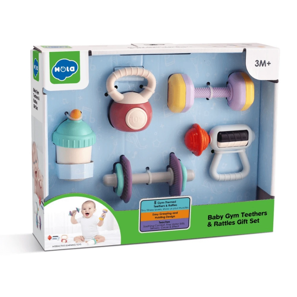 Set van 5 bijtspeeltjes Sport, 3 maanden+, Hola
