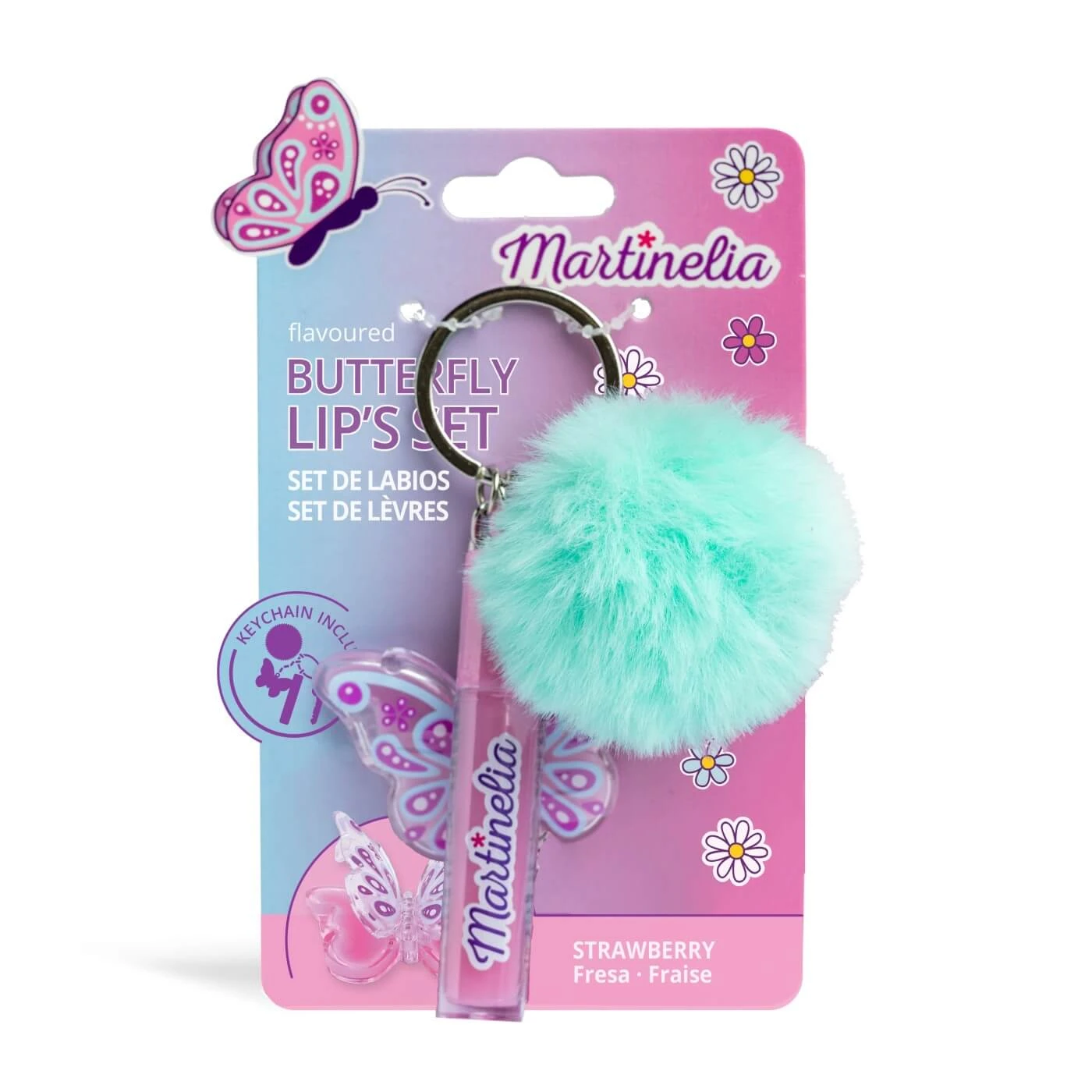 Lippenbalsem en sleutelhangerset Wereldvlinder, 1 stuk, Martinelia