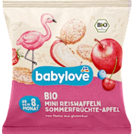 babylove Rijstrondjes met appel, aardbeien, kersen en bosbessen, 35 g