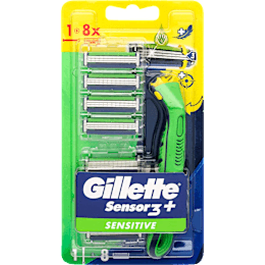 Gillette Gillette Sensor3 Sensitive Scheerapparaat + 8 navullingen, 1 stuk