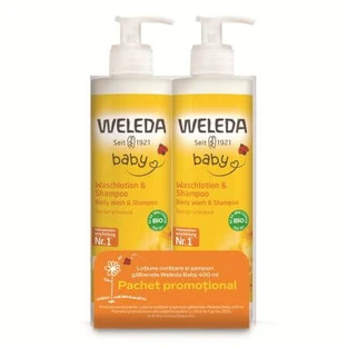 Reinigingslotion en shampoo, 2 x 400 ml, Weleda