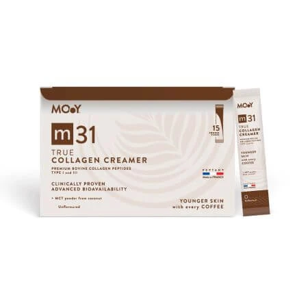 Bovine Collageen Creamer met m31 peptiden, 15 sachets x 7 g, Molecules of Youth