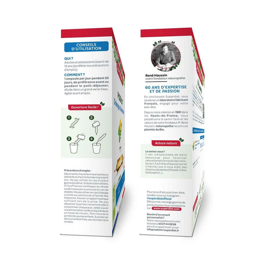 Superdiet Dandelion Bio Elimination 20 Ampules Drainage Et Élimination 15ml