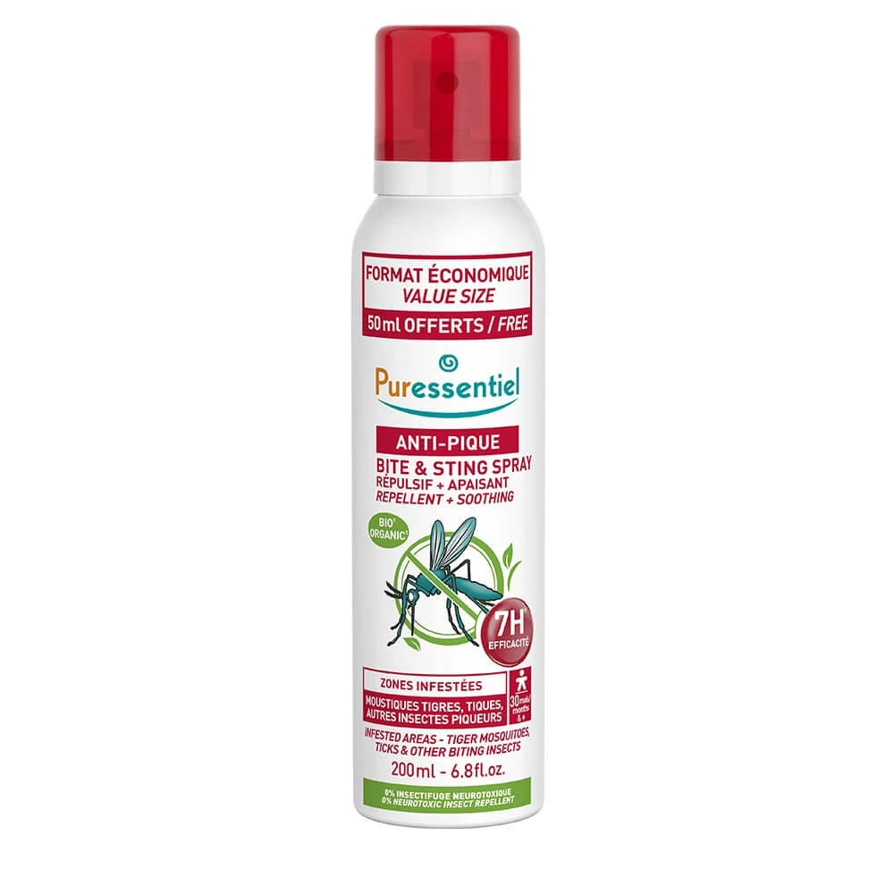 Puressentiel SOS Insectenwerende en Kalmerende Spray voor Muggen 200 ml