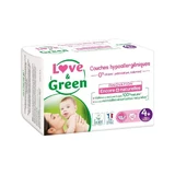 Love&Green Pañales hipoalergénicos Talla 4+ de 9 a 20 kg x42