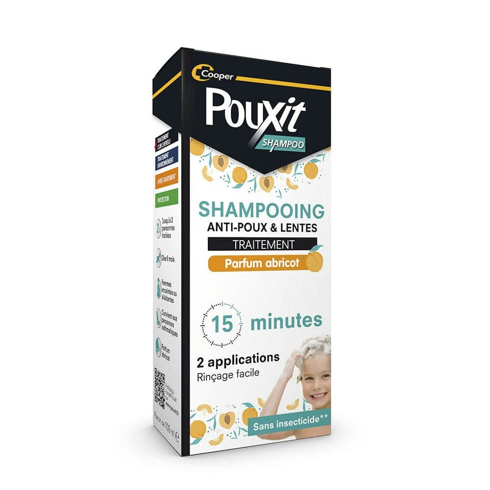 Pouxit anti-luizen en nagelbehandeling shampoo abrikoos geur 100ml