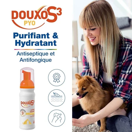 Ceva Douxo S3 Pyo Chlorheksydyna 3% Chlorheksydyna 3% Zapach kokosowo-waniliowy 150 ml: ceny i cechy