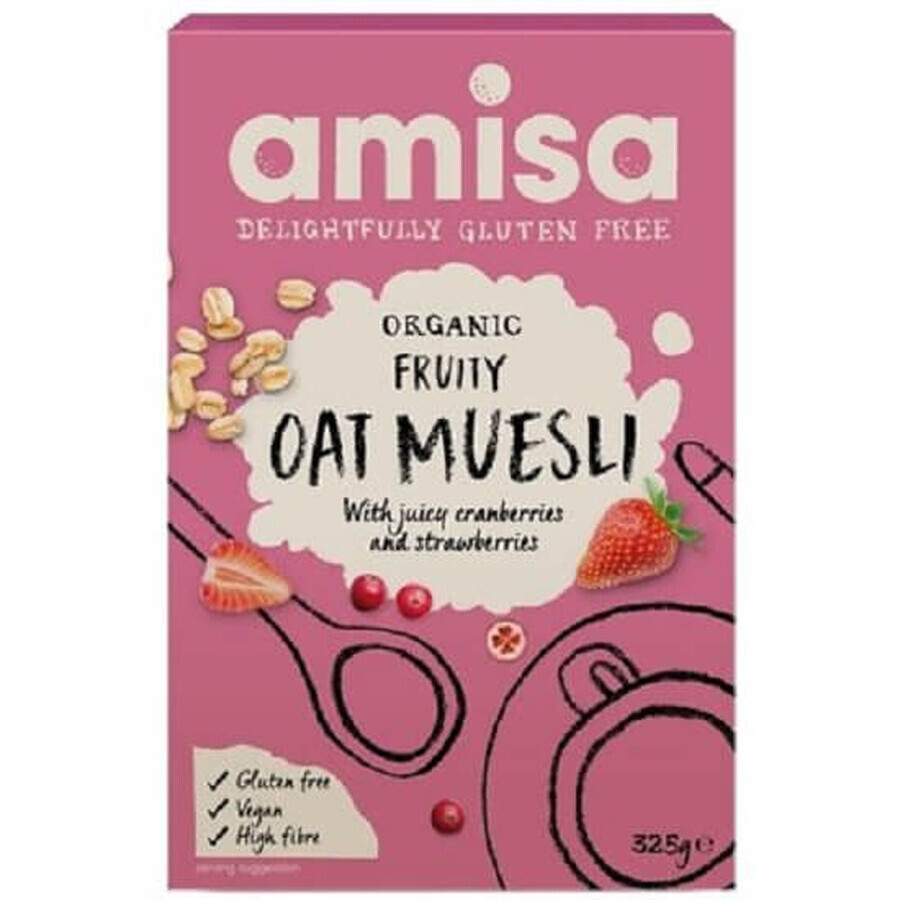 Musli aux fruits et à l'avoine sans gluten Bio, 325 gr, Amisa