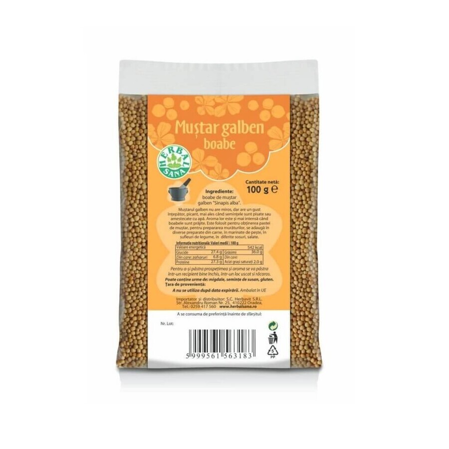 Gele mosterdbessen, 100 gr, Herbal Sana