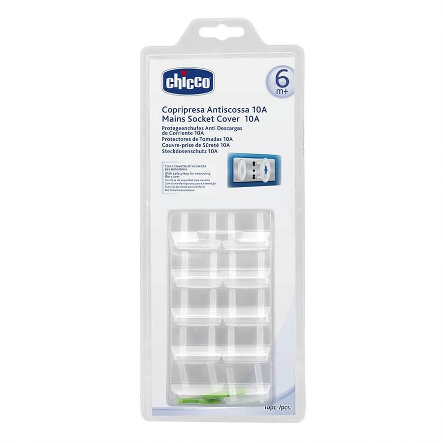 Chicco Veilige stekkers voor stopcontact (10A) 6m+, 10 stuks