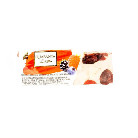 Barretta di torrone con crema ai frutti di bosco, 50 gr, Quaranta