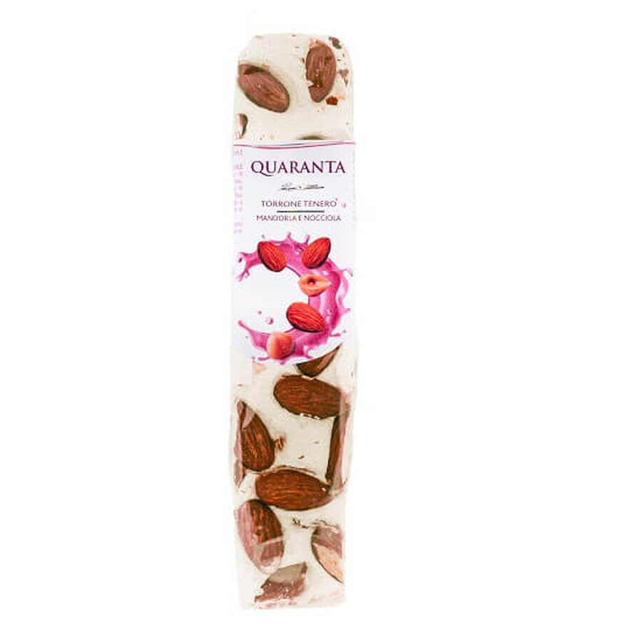 Barre Nugat aux amandes et aux noisettes, 100 gr, Quaranta