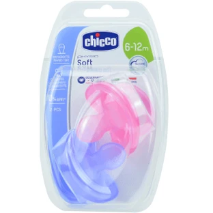 Chicco Zachte Silicone Fopspeen 6-12m 2 stuks