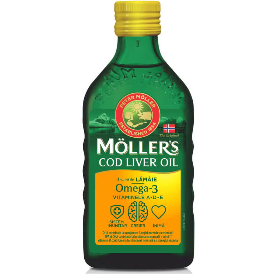 Omega 3 levertraan citroen, 250 ml, Moller's