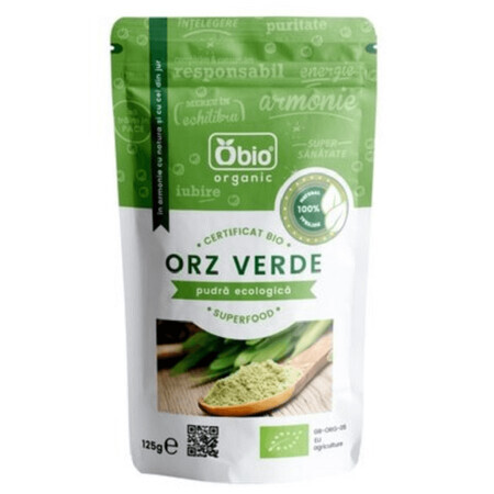 Grüne Gerste, Bio-Pulver, 125g, Obio