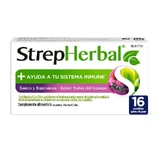 Strepherbal 16 Chewable Lozenges Elderberry and Echinacea Flavor