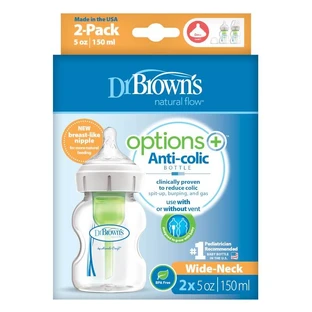 Dr Browns Anti-Colicle Bottle Pack with wide neck PP, 2x150 ml