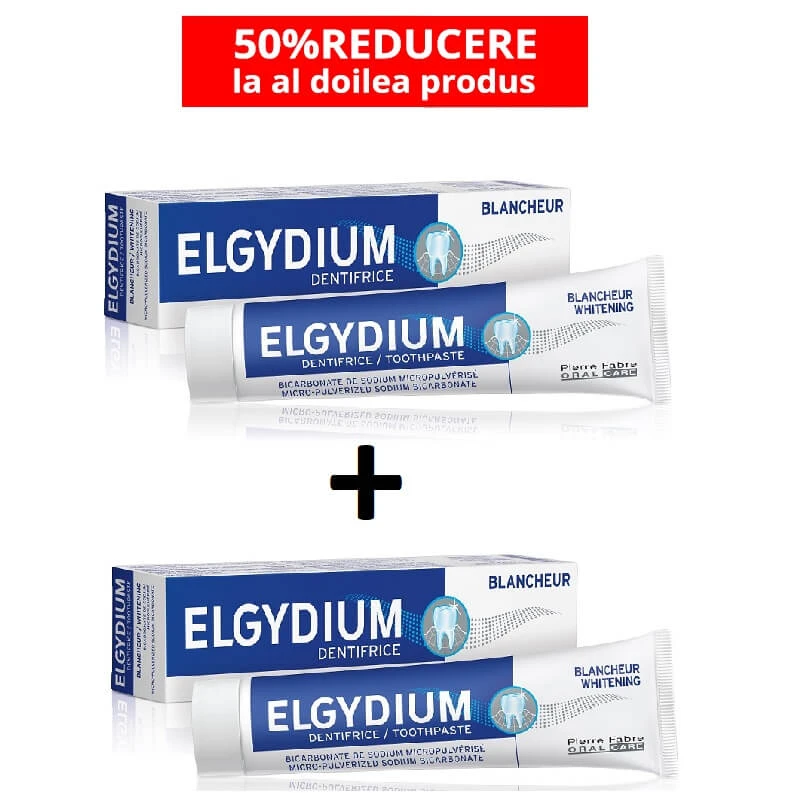 Whitening tandpasta pakket, 75 + 75 ml, Elgydium Clinic (50% korting op het tweede product)