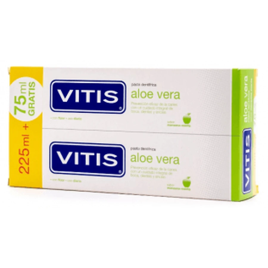 Vitis DUPLO Aloe Vera Pasta Dentifrica Manzana Menta, 2 X 150 ml