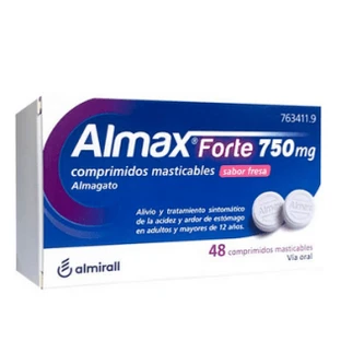 ALMAX FORTE 750 MG 48 STRAWBERRY FLAVOR CHEWABLE TABLETS