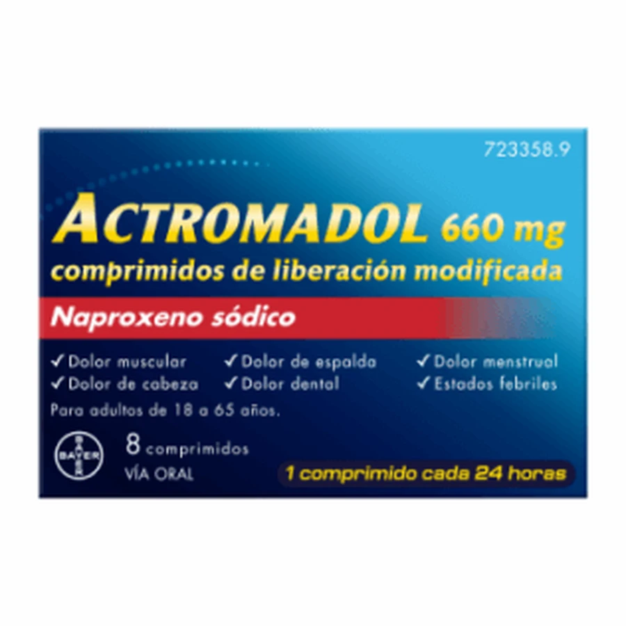 ACTROMADOL 660 MG 8 MODIFIED RELEASE TABLETS
