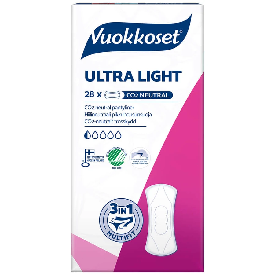 Vuokkoset Wit, maandverband, Ultra Light, 28 stuks