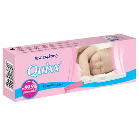 Quixx kit, prueba de embarazo, streaming, sensible 25 mIU/ml, 10 unidades
