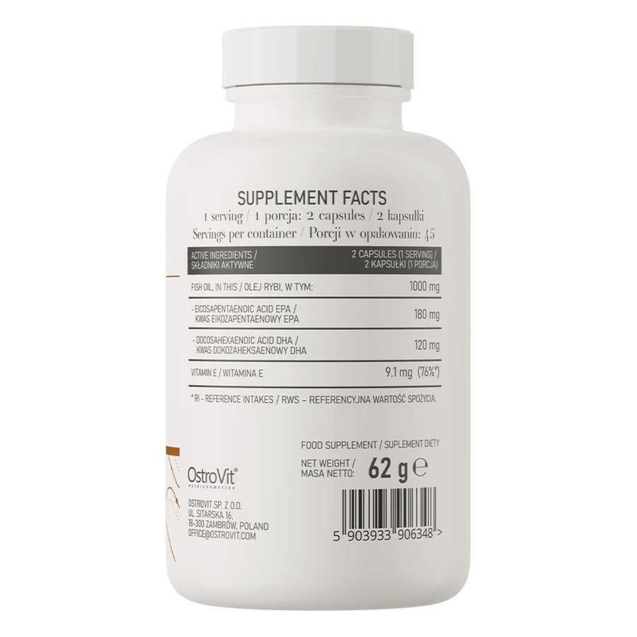 OstroVit Omega 3 Makkelijk In te Slikken Capsules, 90 capsules
