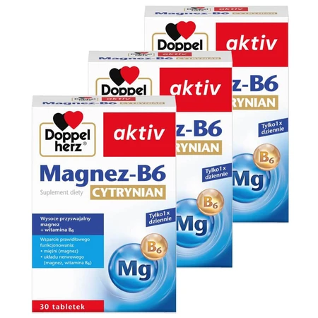 Doppelherz Aktiv Magnesium-B6 Citraat set, 3 x 30 tabletten