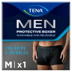 Tena Men Protective Boxer, herbruikbare boxershort voor lichte incontinentie, zwart, maat M, 1 stuk