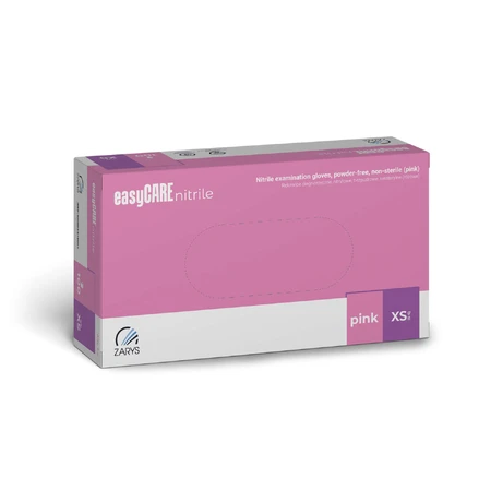 EasyCare Nitrile, Nitrilhandschuhe, unsteril, puderfrei, rosa, Größe XS, 100 Stück