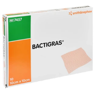 Bactigras, paraffin dressing, sterile, 10 cm x 10 cm, 10 pieces