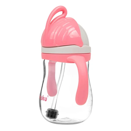 AKUKU, rietjesfles met gewicht, roze, 280 ml