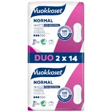 Vuokkoset White, wingless sanitary napkins, Normal, 2 x 14 pieces