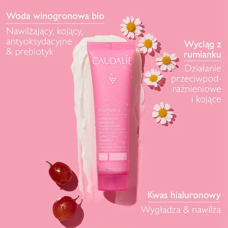 Caudalie VinoHydra, feuchtigkeitsspendende Sorbetcreme für das Gesicht, 60 ml