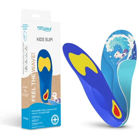 FootWave Kids Supi, semelles orthopédiques, valgité fonctionnelle des pieds et des genoux, pieds plats, XSmall, 35-38, 1 paire