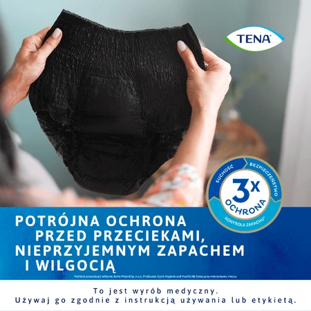 Tena Lady Pants Noir, braguitas absorbentes, talla L, 95-130 cm, Plus, 30 unidades