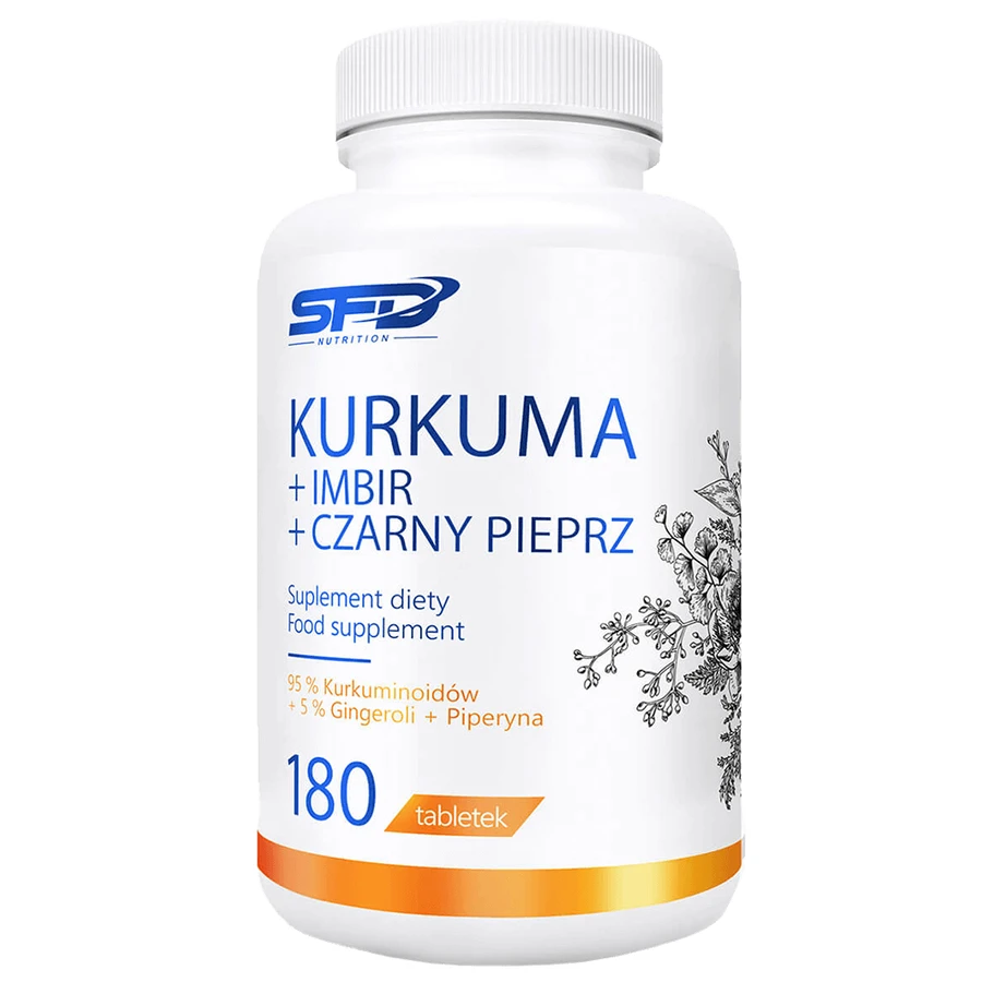 SFD Kurkuma + Gember + Zwarte Peper, 180 tabletten