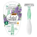 BIC Soleil Escape, damesscheermes, wegwerp, drie mesjes, Lavendel & Eucalyptus, 3 stuks