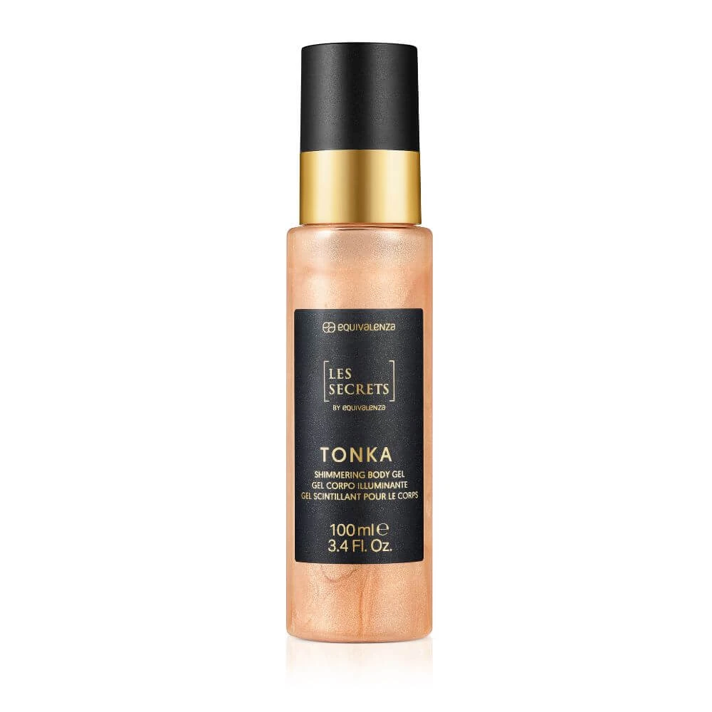 Les Secrets Tonka verhelderende bodygel met glitterdeeltjes, 100 ml, Equivalenza