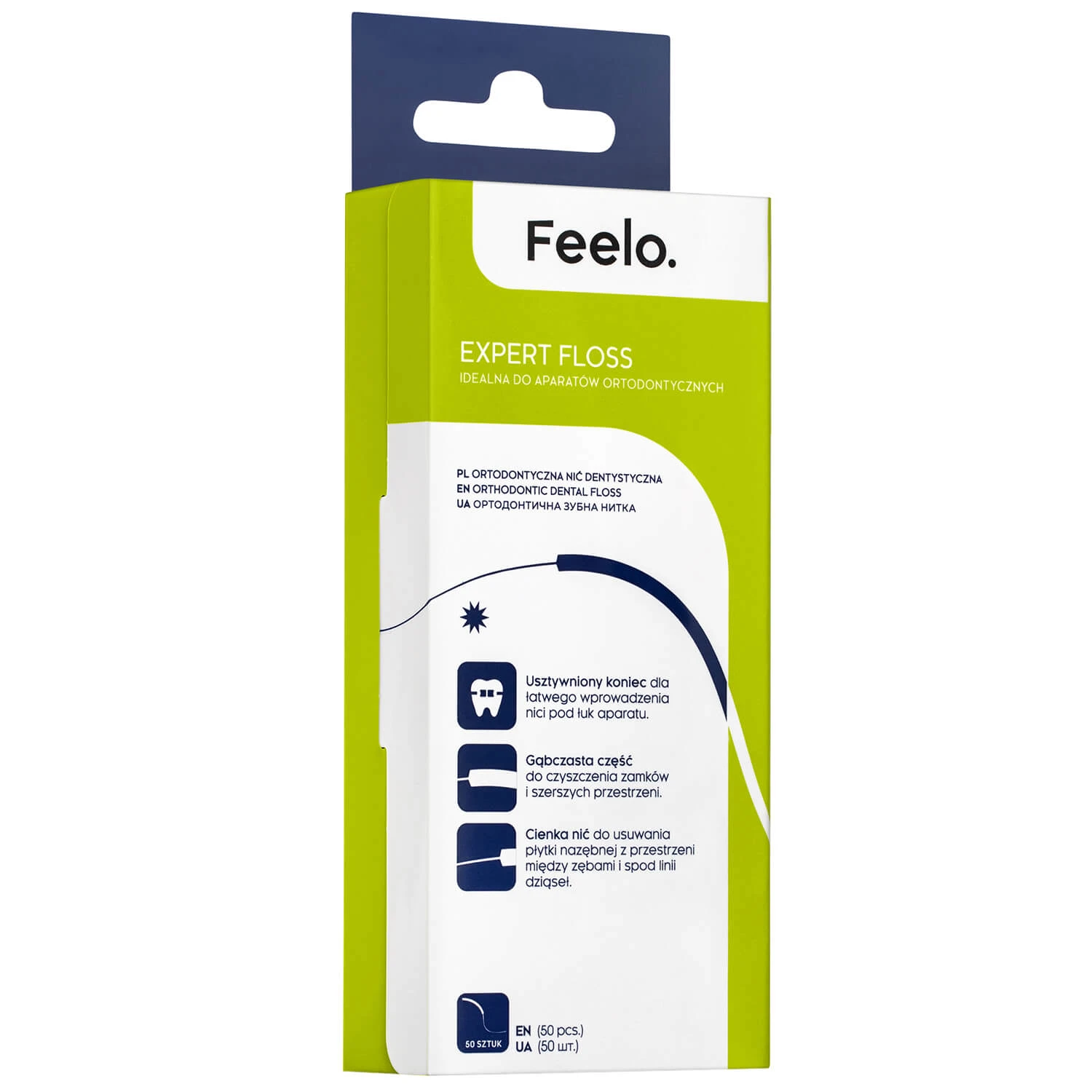 Feelo Expert Floss, orthodontisch flosdraad, 50 delen