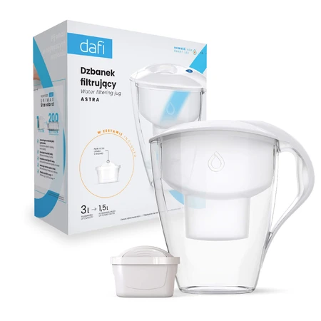 Dafi Astra Led, Filterkanne, weiß, 3 l + Unimax-Filter, 1 Stück