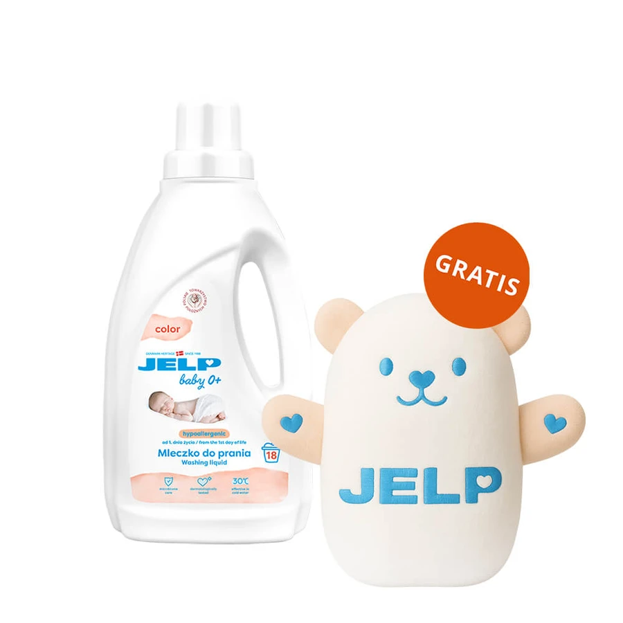 Jelp Baby 0+, latte di lavaggio ipoallergenico, colore, 1,5 l + orsetto in omaggio