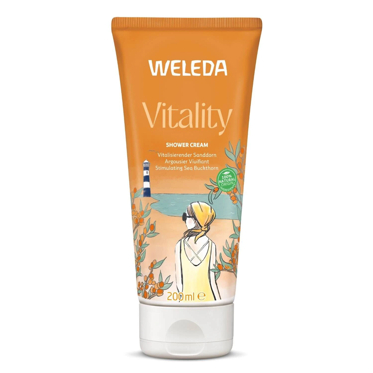 Weleda Vitaliteit, romige douche lotion met duindoorn, 200 ml