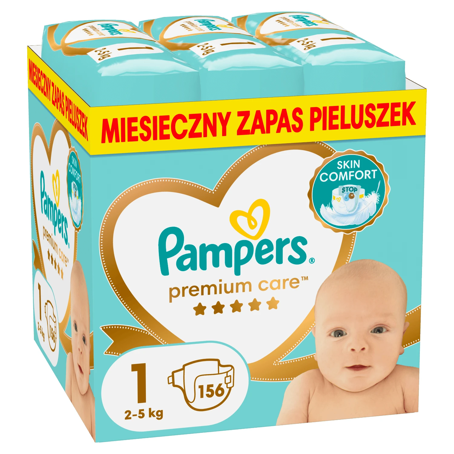 Pampers Premium Care, luiers maat 1, 2-5 kg, 156 DEFECTED PACKAGE